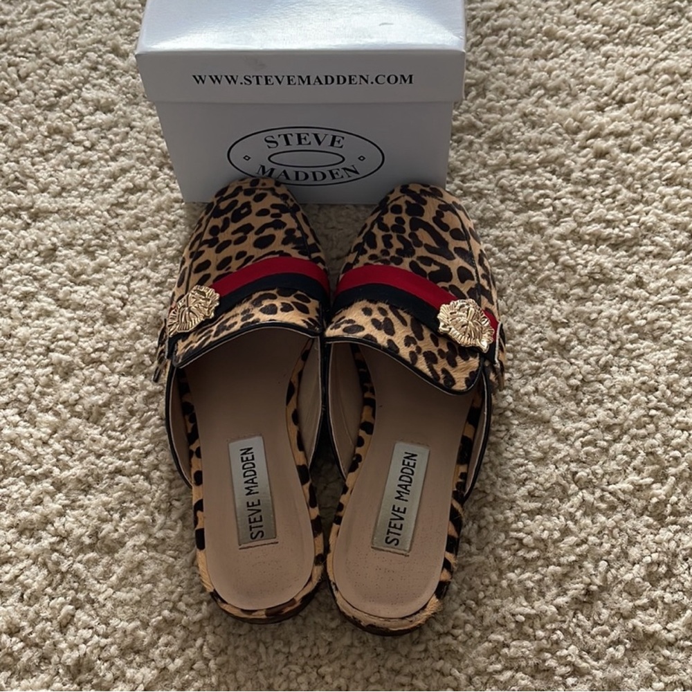 Steve Madden KARISMA Leopard Mules Size 5 - 5.5 - Picture 2 of 3